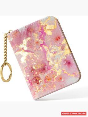 Slim RFID Blocking Leather Card Holder Wallet with Zipper Closure